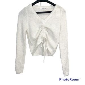 Women's Sweater Made With Love by Full Circle Trends Fuzzy Cropped Long …